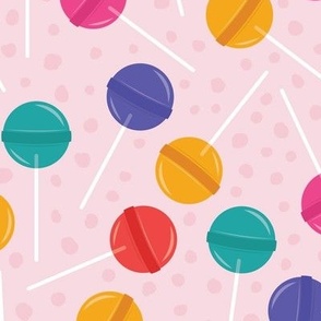 Large Colorful Lollipop Candy Polka Dots