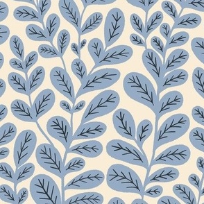 Aria Floral Collection - Vine Leaves - Blue Frost