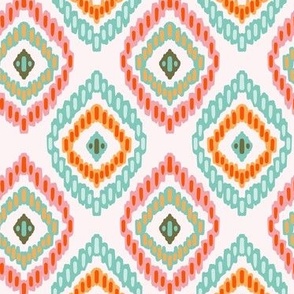 Diamond Ikat - Pink and Aqua