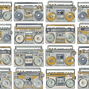 boomboxes faded grunge cool blues