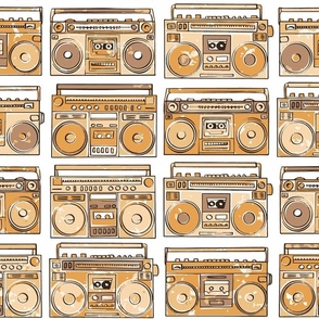 boomboxes faded grunge vintage orange