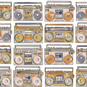 boomboxes faded grunge earthy neutrals 