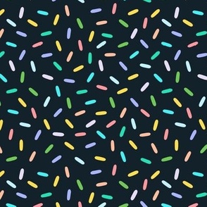 Rainbow Sprinkles on Dark Midnight Blue by Angel Gerardo - Small Scale