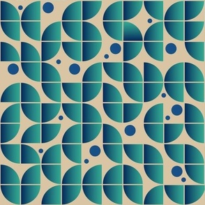 Mid century modern moon design with dots
