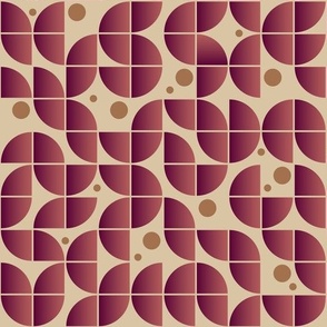 Mid century modern moon design with dots