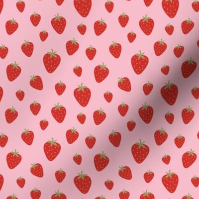 Crazy summer strawberry garden fun fruit design Scandinavian style bright red pink green SMALL