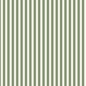 Extra Small Cabana stripe - sage green on cream white - Candy stripe - Awning stripes - Striped wallpaper