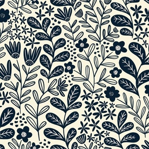 Aria Floral Collection - Indigo (Monochrome)