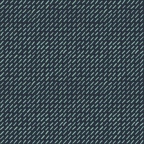 Small . scale Navy and teal organic slashes create this unique design fantastic for apparel, adult tops, Kidz leggings, placemats and napkins. Diagonal organic dashes in navy and teal for apparel and home 