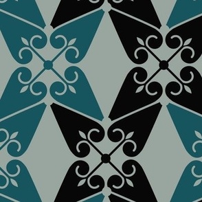 Decorate Swirls - blue, black