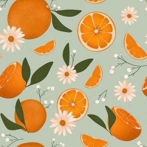 Juicy Citrus - oranges - on sea foam