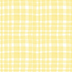 Yellow Plaid / Gingham (small) || summer sunshine watercolor geometric square grid