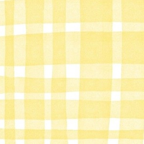 Yellow Plaid / Gingham (large) || summer sunshine geometric square grid