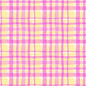 Pink Yellow Plaid / Gingham (medium)