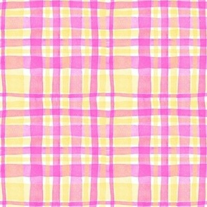 Pink Yellow Plaid / Gingham (small)