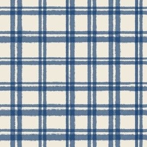 hand drawn blue plaid