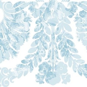 Bergen Damask aqua floral 