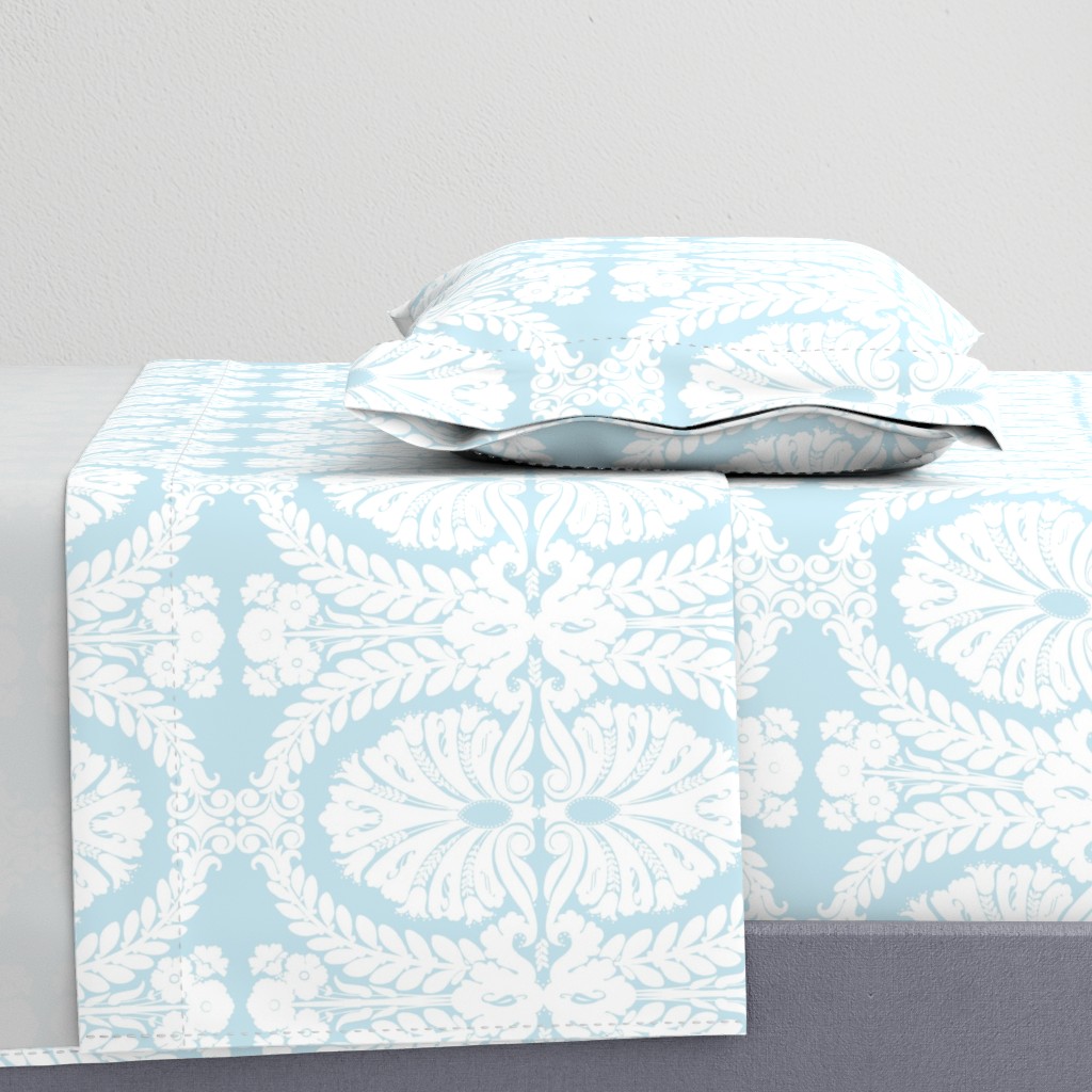 Bergen Damask aqua 2