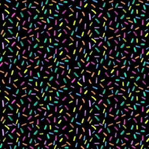 Colorful Rainbow Sprinkles black