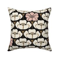 1920s Floral - Large - Cream, Pink, Black