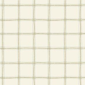 Organic Grid in Daylight - Playful Textured Plaid in Baby Blue and Green on a Cream Background  | Regular