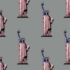 Statue of Liberty USA Patriotic On Grey