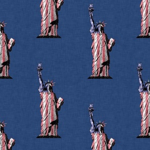 Statue of Liberty USA Patriotic on Blue