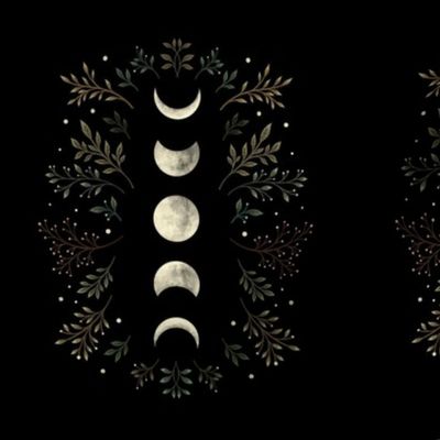 6.4" x8" Moonlight Garden Quilt Panel