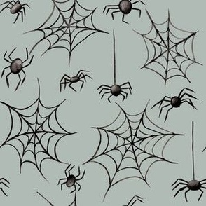 Spiders & Webs Green - 6" repeat
