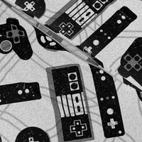 Video Game Controllers Black and White