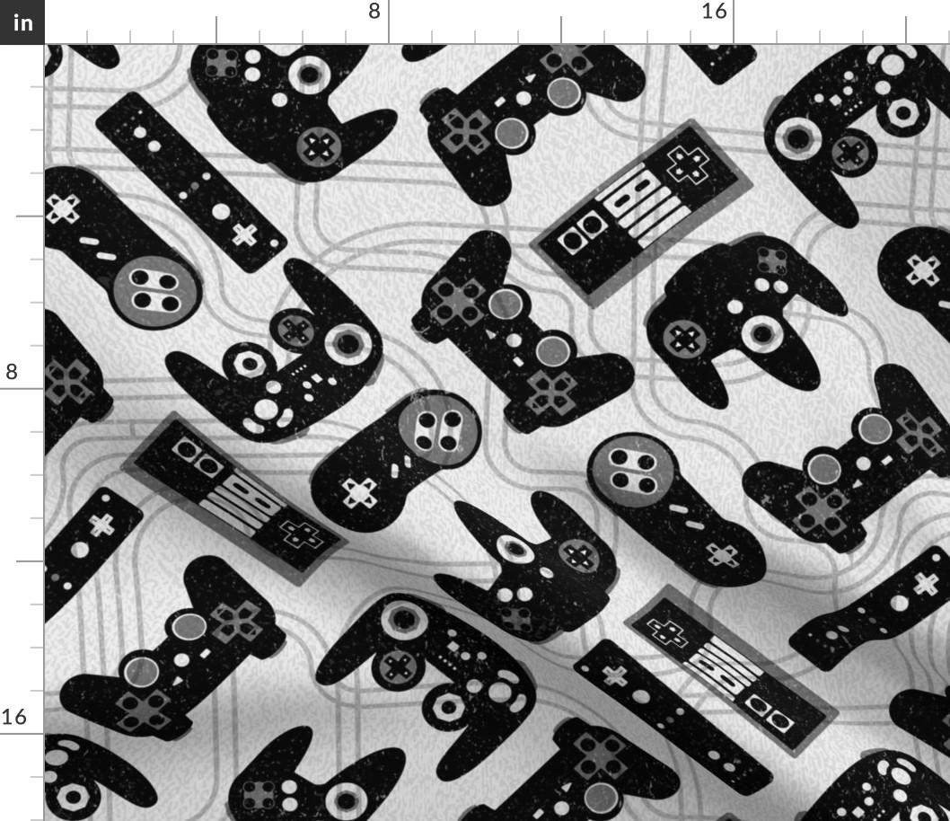 Video Game Controllers Black and White