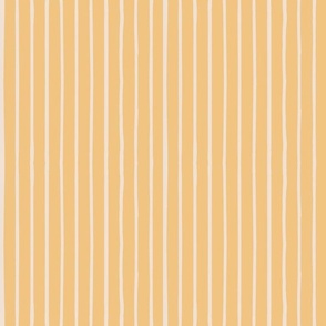 Stripes, Hand Drawn Stripes || Summer Citrus Collection || cream stripes on yellow by Sarah Price