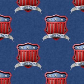 USA Patriotic Shield of Freedom on Blue