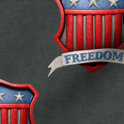 USA Patriotic Shield of Freedom  on Grey