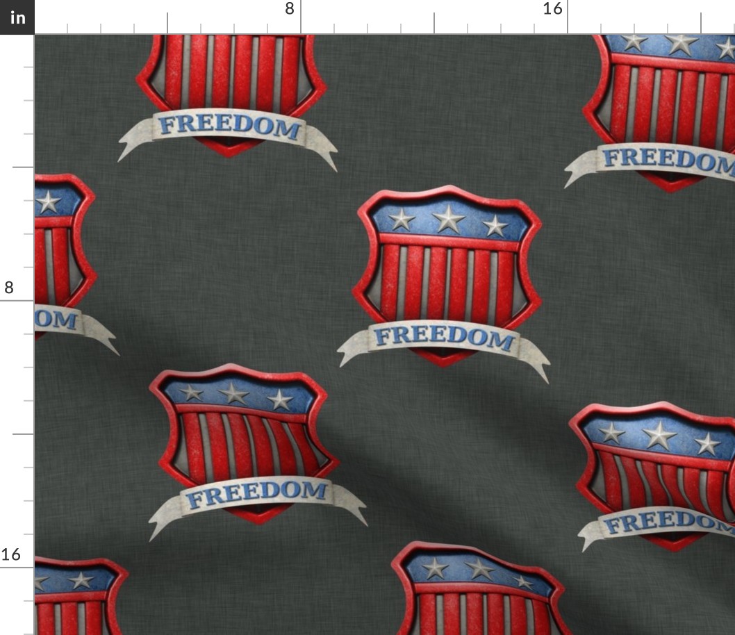 USA Patriotic Shield of Freedom  on Grey