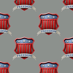 USA Patriotic Shield of Freedom on Grey