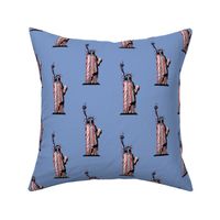 Small Statue of Liberty USA Patriotic on Blue