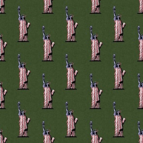 Small Statue of Liberty USA Patriotic on Green