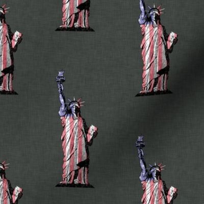 Small Statue of Liberty USA Patriotic on Grey