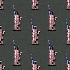 Small Statue of Liberty USA Patriotic on Grey