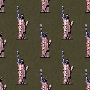 Small Statue of Liberty USA Patriotic on Khaki