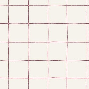 Simple Grid Check Viva Magenta on Cream Regular | Pantone Color of the Year 2023
