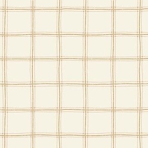 Organic Grid in Golden Hour - Playful Textured Plaid in Pink and Yellow  on a Cream Background  | Regular 