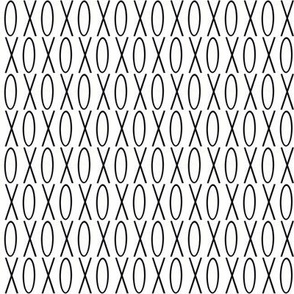 483 $ - XO hugs and kisses monochromatic black and white; small  scale for wallpaper, small scale for kids apparel and soft furnishings, modern nursery design