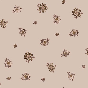 Small Flowers Vintage Pink Background