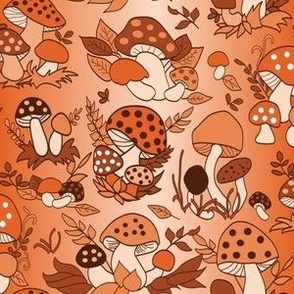 Mushrooms on Orange