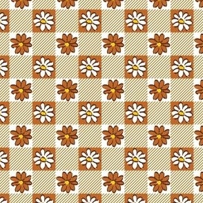 Brown Daisy Gingham