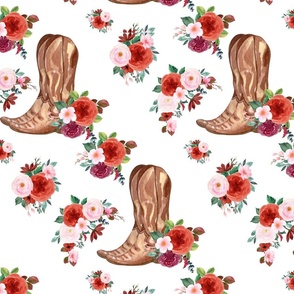 Floral Cowgirl Boots in Red on Repeat Jumbo