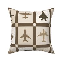 airforce cheater quilt in sepia