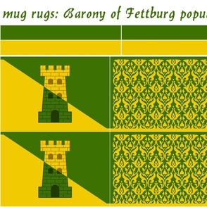 mug rugs: Barony of Fettburg (SCA)